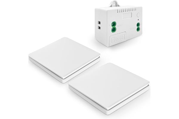 DieseRC Trådlös kinetisk ljusströmbrytare Väggpanel RF-säkerhetsbrytare och 10A relämottagarkontroll med säkring, ingen ledning utan batteri Självgenererande strömbrytare