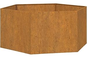 vidaXL Jardinera de Acero corten Oxidado 90x90x45 cm, Maceta, arriate Elevado, Soporte para macetas, macetero, bancal Elevado, Soporte para Plantas
