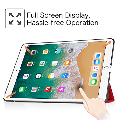 Fintie iPad Pro 10.5 Zoll Hülle – Ultra Schlank Superleicht Ständer Slim Shell Case Cover Schutzhülle Tasche mit Auto Schlaf / Wach Funktion für Apple iPad Pro 10,5″ Zoll Display 2017 Neue Modell, Rot - 4