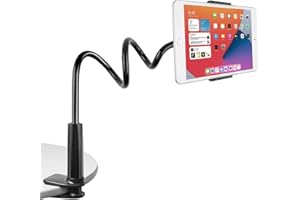 Sevitini Supporto Tablet, Collo Oca Supporto Regolabile, Universale Supporto Stand per 2021 iPad PRO 10.5, iPro 9.7, iPad Air Mini 2 3 4, iPhone, Switch, Samsung Tab, Altri Tablets - Nero