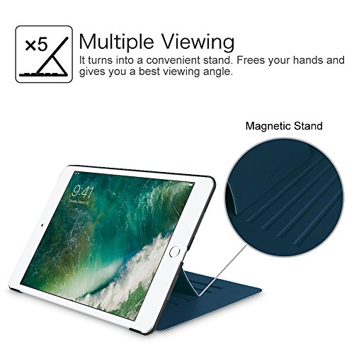 Fintie iPad 9.7 Zoll 2017 Hülle – [Multi-Sichtwinkel] Ultra Schlank Magnetische Kickstand Schutzhülle Abdeckung mit Auto Schlaf / Wach Funktion für Apple iPad 2017 Neue Modell, Marineblau - 5