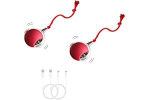 IUUWON 2PC Interactive Dog Toys, Electric Cat Ball Pet Toy Rolling Ball Cat Toy 360° Automatic Rolling Toy Two Speed Adjustment with Tail
