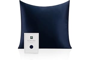 RUIPTSKE Jedwabna poszewka na poduszkę, 100% jedwabiu 22 Momme, certyfikat Oeko-Tex® Benefit, przeciw starzeniu się włosów i skóry, przeciw roztoczom (40 x 40 cm, niebieska)