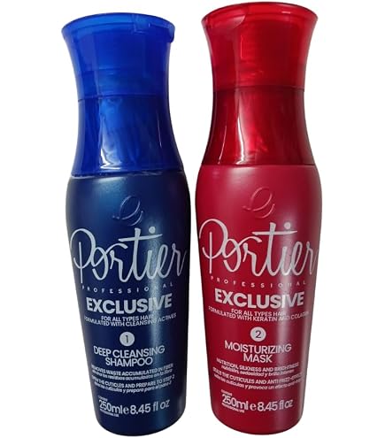 Kit Lissage Brésilien Portier Exclusive Blowout - Shampooing & Masque 1L Avec Kératine - Sans Formol