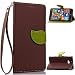 Produktbild Nokia Lumia 930 Lederoptik PU Leder Hülle (Frei 2 in 1 Ball Touch Pen) CaseHome Nature Blatt Etui Magnetverschluss Stil PU-Leder Brieftasche [Standfunktion] Deckel Klapptasche Schale Flip Foliant Schützende Haut Hüllen Mit Wallet Kartenfach Magnetverschluss Standfunktion Handytasche Taljereep Lanyard Strap Tragen Folio Tasche Schutzhülle(Braun Color)