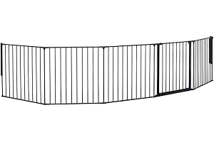 BabyDan Flex XXL, 90-350 cm, Barrière de foyer/Porte d'escalier/Séparation de pièce/Entourage de feu, Noir, Fabriqué au Danemark - barrière de bébé/barrière de sécurité (Pet Gate/Carrière pour chiens)