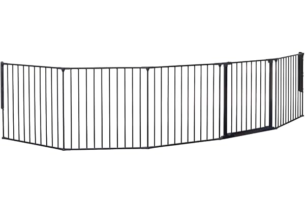 BabyDan Flex XXL, 90-350 cm, Barrière de foyer/Porte d'escalier/Séparation de pièce/Entourage de feu, Noir, Fabriqué au Danemark - barrière de bébé/barrière de sécurité (Pet Gate/Carrière pour chiens)