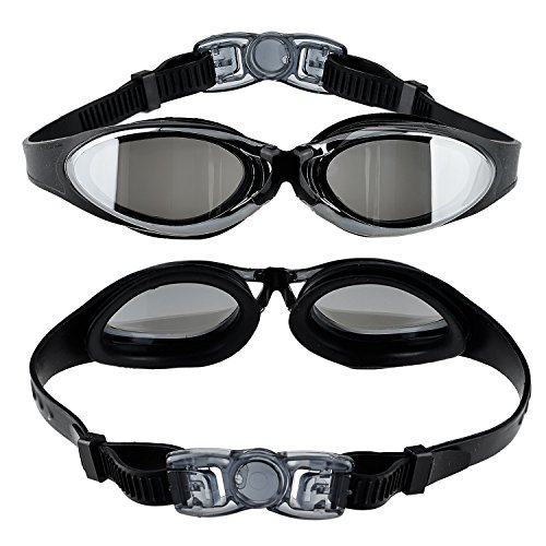 EveShine Schwimmbrille verspiegelte Taucherbrille mit kristallklarem Anti-Nebelglas, Taucherbrille mit wasserdichter bequemer Passform für Erwachsene, Kinder, Männer und Frauen – Schwarz - 6