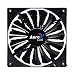 Produktbild Aerocool SHARK - PC-Gaming-Lüfter (14 cm, 12V/7V, 15 Blades, 14,5 dBA, 1500 U/min, ultra-leise, schwingungsdämpfend, verschlungene Kabel), Farbe schwarz