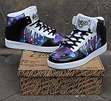  Dac crew High Top Sneaker Schuhe Style Custom „Black Galaxy Drip“ Graffiti Shoes