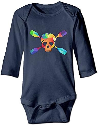 Yesgoodie Crossed Kayak Paddles Behind Skull Baby Onesies Long Sleeve For Unisex Boys Girls 100% Cotton 12 Months