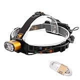 1. Diadema elástica. Recargable T6 LED 5000 lúmenes faros ajustables 3 modos 18650 batería USB faro resistente al agua con zoom for faro al aire libre senderismo pesca camping faro de potencia bombilla llevada