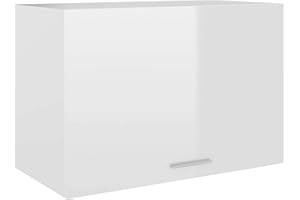 Tidyard Armario Colgante de Cocina Armario de Almacenamiento Armario para Cocina Armarios de Pared Aglomerado Blanco Brillante 60x31x40 cm