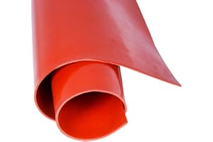 TEN-HIGH Red Silicone Rubber Sheet, 500mm x 500mm High Temperature Resistant Anti-collision Silicone Rubber Board(Thickness: 3mm),Used for Make Gaskets and Seals.