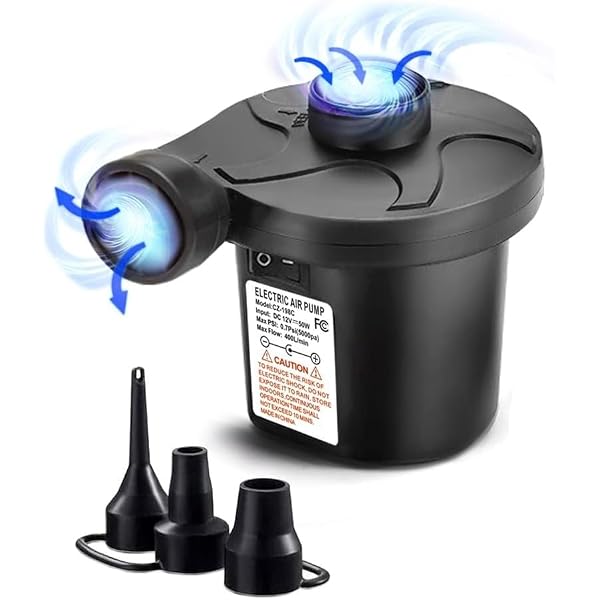 3T6B Pompa Ad Aria Alimentata A Batteria (4 D) - Gonfiatore E Sgonfiatore Rapido Per Materassini, Piscine, Giocattoli - Ugelli Inclusi