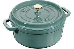 Staub - Cocotte en Fonte Ronde avec Couvercle à Picots 24 cm Eucalyptus - STAUB