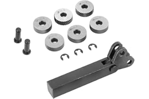 CERLINGWEE Lineares Rändelset, 7-teiliges Rändelwerkzeug aus Stahl, verschleißfestes diagonales Doppelrad-Rändelwerkzeug mit hoher Härte, Zubehör für Drehwerkzeuge, zur Bearbeitung der Rändelung