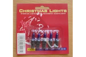 FDL Pack of 5 Dark Blue Push in Spare Fairy Bulbs 2.5v 0.35w 0.14a (S34)