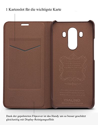 Echtleder Klapph  lle f  r Mate 10 Pro  Vintage und Business Serie mit Kartenfach  Flip Smart Cover Rindsleder Ultraslim Handytasche f  r HUAWEI Mate 