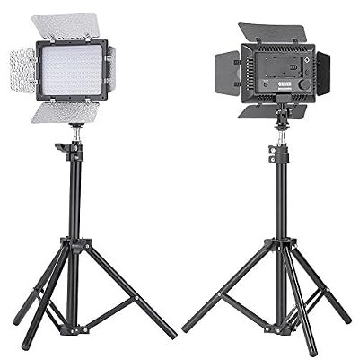 Bestlight Kit d'Eclairage LED de Studio W160 LED avec Pare-soleils LED Panneau Lumière Vidéo pour Appareils Numériques Sony Canon Panasonic Samsung + 2 80cm mini Trépieds + 2 Filtres