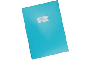 HERMA 19755 Protège-cahiers, format A4, en carton turquoise, avec champ d'inscription, en papier solide et extra fort, protège-cahiers d'école, couleur