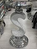 Moderna, elegante mesa de mosaico de cristal con un bonito diseño en toda la altura 63 cm, ancho 33 cm.