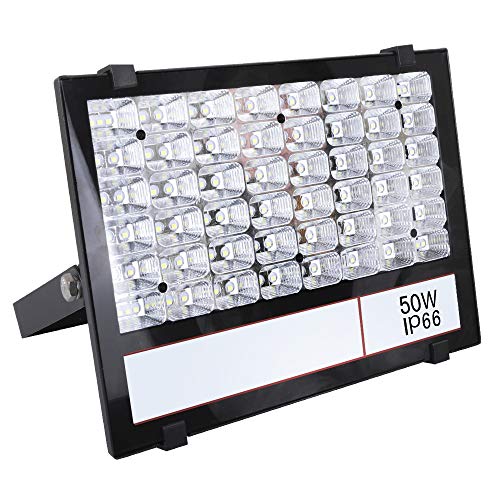 Siivton 50W LED Flood Light, IP66 Waterproof Outdoor Spotlight, Daylight White(6000-6500K), AC 85-265V, Security Lights, Super Bright,4500LM