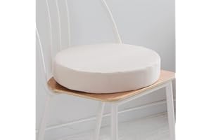 FZKun Cojín de espuma viscoelástica para sillón, cojín elevador antideslizante, cómodo cojín de asiento para interior y exterior, coche, oficina, sofá (blanco, redondo, 50 x 50 cm de grosor, 5 cm)
