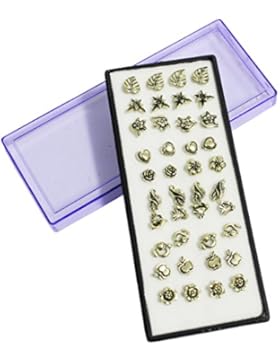 Kurtzy TM 40er Set Ohrringe Stecker (20 Paar) Bronze Antik Stil Boho Modisch Stilvoll