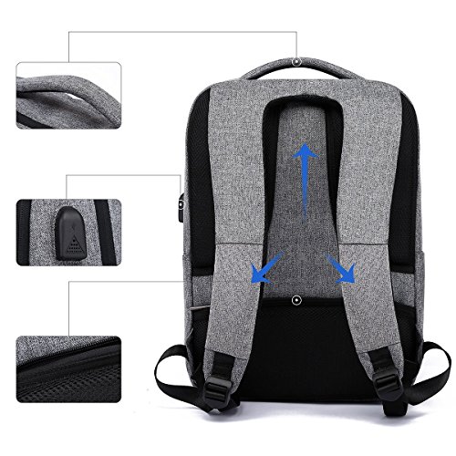 Laptop Rucksack Damen Herren Notebook Business Tasche mit USB Kabel und Anschluss f  r bis zu Multifunktions 15  6 Zoll Stylisch Oxford Rucks  cke Gep