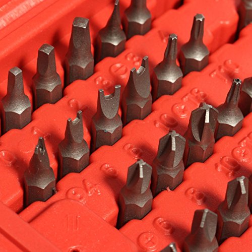 Fortag 100 tlg Bit- Set Schraubendreher Bit Torx Ratchet Sicherheit Manipulationssicher Schraubendreher-Set Ratschen-Schraubendrehe Schrauberbit- und Ratschen-Set Sternschraubendreher Set Mit Aufbewahrungsbox - 5