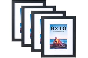 Scholar Tree Black 10x8 Photo Frames Set of 4, Wooden Picture Frames for Freestanding and Wall Mountable…