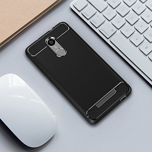 Funda Xiaomi Redmi Note 3 Pro  AICEK Negro Silicona Fundas para Redmi Note 3 Pro Carcasa Xiaomi Redmi Note 3 Fibra de Carbono Funda Case  5 5 Pulgadas 