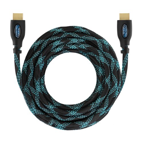 Twisted Veins ACHB100 30 m HDMI Hochgeschwindigkeits Kabel mit Hochwertigem Gewebe Mantel+ Winkel Adapter und Klett Kabelbinder (Neueste version unterstützt Ethernet, 3D und Audio Return) - 2