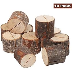 Troncos Madera Decoracion (10 Piezas) - Soporte Tocon Madera Real Rustico - Decoracion Boda para Fotos, Restaurante (3 x 3,5cm) - Perfecto para Tarjetas Mesa, Nombre, Portafotos
