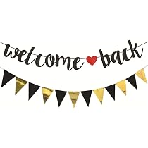 Welcome Home Banner – Schwarz, Glitzernd, Zum Aufhängen Für Party & Heimkehr