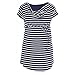 Heavenly Bump Maternity Stripe Cowl Neck Tunic - Navy Stripe 14