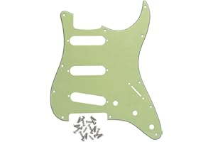 IKN 11 trous SSS Style Strat guitare Pickguard Scratchplate pour Fender USA/Mexican Made Standard Stratocaster Style moderne guitare électrique partie, 3 plis vert menthe