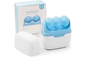 HCSUI Eisroller Gesicht Facial Ice Roller Gesichtshaut Pflege Werkzeuge für Schwellungen Migräne Linderung und kleinere Verletzungen, verbessertes Gesicht Eisroller Massagegerät für Frauen