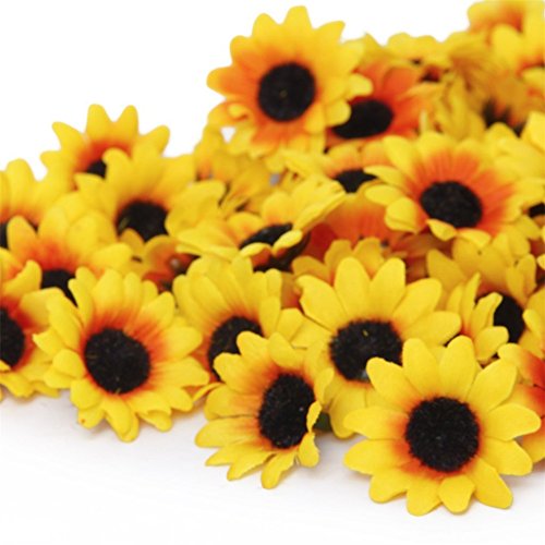 ZALAGO Kunstblumen Gerbera Blumen Koepfe Sonnenblume fuer DIY Hochzeit