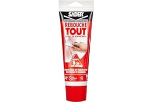 BOSTIK Sader Ribocca Tutto – Rivestito di rimboschimento interno pronto all'uso, tutti i supporti – Ritappatura ed equalizzazione di fori e crepe, fino a 1 cm – Guarnizione piastra di gesso – 1 tubo 330 g