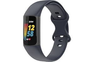 LouisRach pour Fitbit Charge 5 Bracelet,Silicone de Remplacement réglable Bracelet pour Charge 5,Grand Petit,Femme Homme