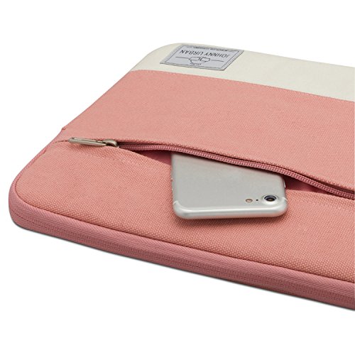 Laptophülle 13 – 13.3 Zoll Rosa – Johnny Urban Canvas Laptop Sleeve Laptoptasche Hülle für MacBook Air 13″ & Pro 13″ Surface Book uvm. – 13 / 13.3″ Notebook Tasche aus Baumwoll Canvas - 6