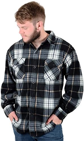 Mens Colorado Check Soft Fleece Lumberjack Warm Winter Gents Casual Work Shirt