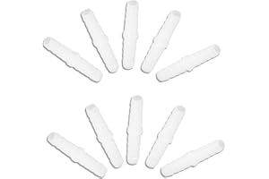 SALALIS Plastikowe Króćce do Węży, Złączki do Węży Łączniki Proste Łączniki łatowe Łączniki Adapterów (opakowanie 10 Sztuk)(6-6mm straight through)