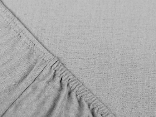 klassisches Jersey Spannbetttuch – erhältlich in 22 modernen Farben und 6 verschiedenen Größen – 100% Baumwolle, 140-160 x 200 cm, silber - 3