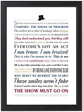 The Greatest Showman Quotes Print, Unframed, A4 or 8x10"