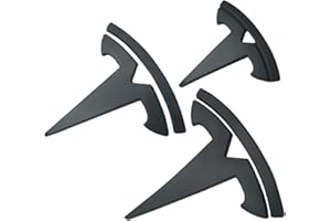 fibhyrtingy 3 Pcs/Set for Model Y Emblem Badge Sticker Cover,Car Front/Rear/Steering Wheel Emblem Logo Sticker Decals Accessories (fit ModelY Matt Black)