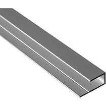 Profilé En H Autoserrage Aluminium Anodisé Argent Alberts – 1000 X 19,5 X 30 Mm, Fixation Sans Vis Pour Verre, Plexi, Panneaux