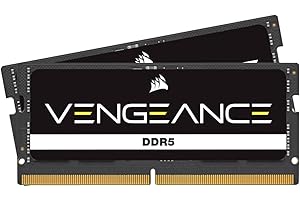 CORSAIR Vengeance SODIMM DDR5 RAM 32Go (2x16Go) 4800MHz CL40 Intel XMP Compatible iCUE Mémoire d'Ordinateur - Noir (CMSX32GX5M2A4800C40)
